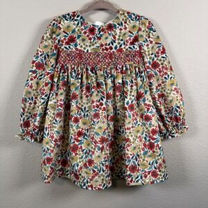 Mayoral Baby Girl's Velvet Floral Smocked Long Sleeve Dress Size 24 Months NWT